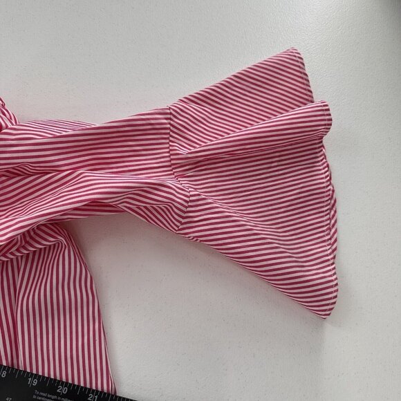 Cupid Womens Red & White Striped Off-Shoulder Bell Sleeve Top 100% Cotton Medium - Picture 5 of 6